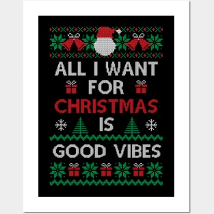 Good Vibes for Christmas Xmas Gift Ugly Posters and Art